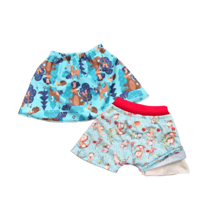 Nässeschutzrock aus PUL in Rock- und Hosenform